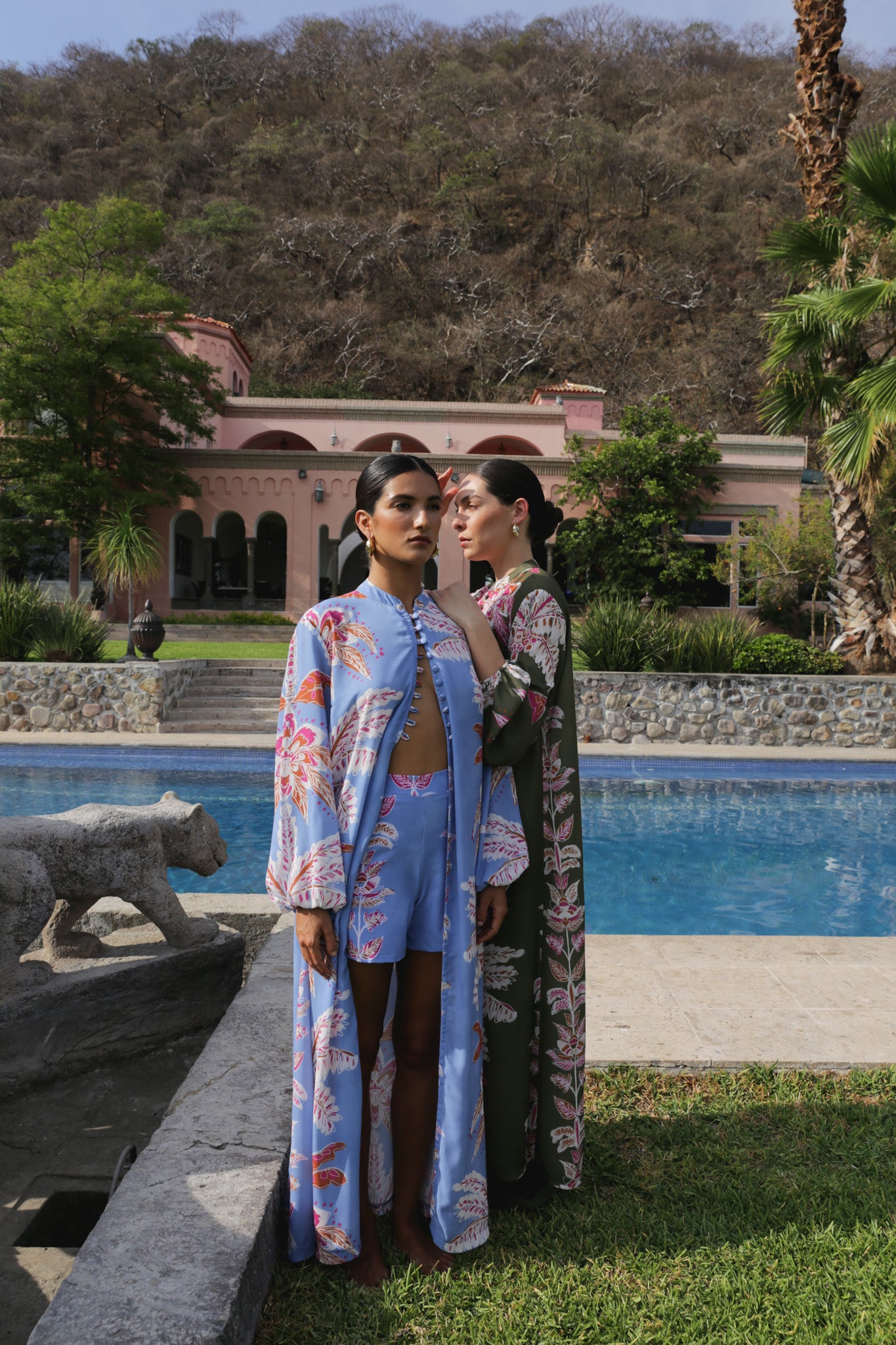 Maxi Camisa Palmeras azul