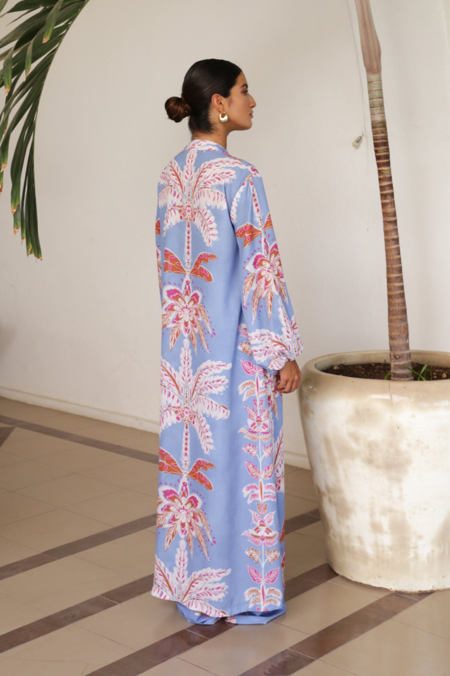 Maxi Camisa Palmeras azul