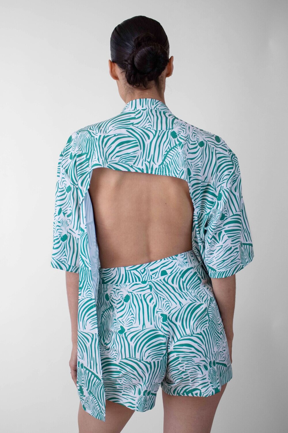 Camisa abierta cebra